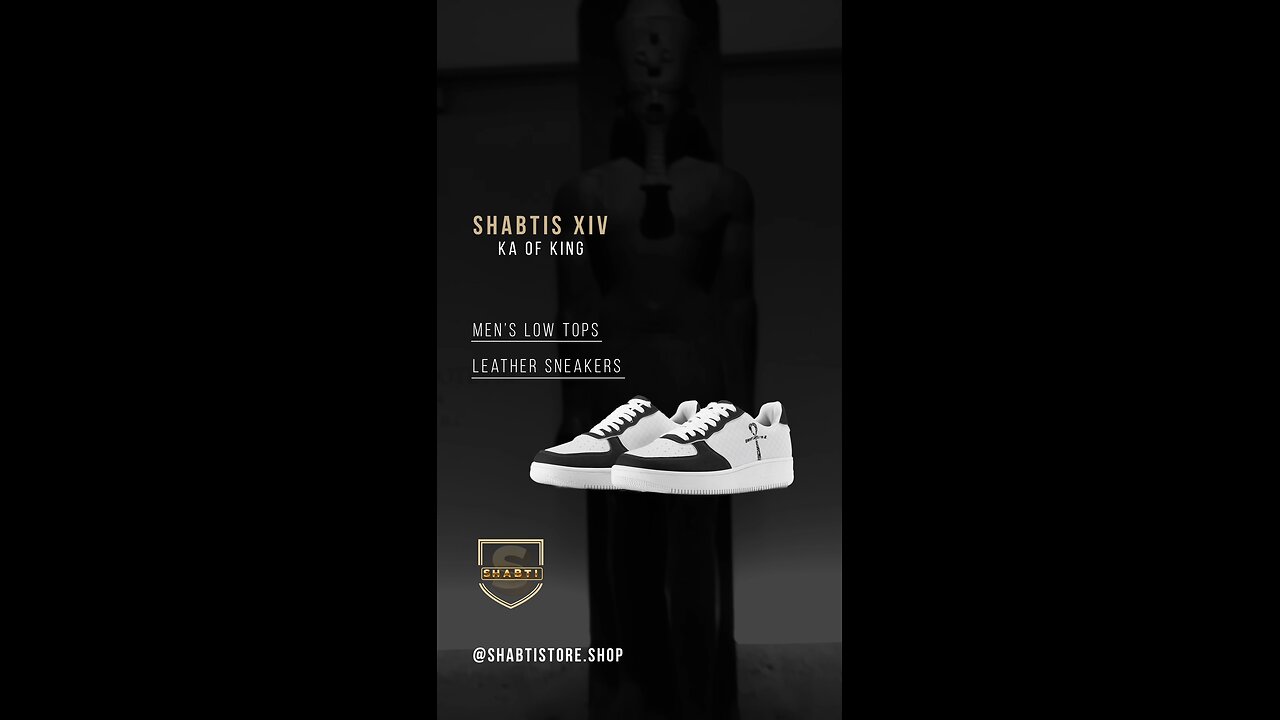 Shabtis XIV 'Ka of King' Men's White Low Top Leather Sneakers🔥