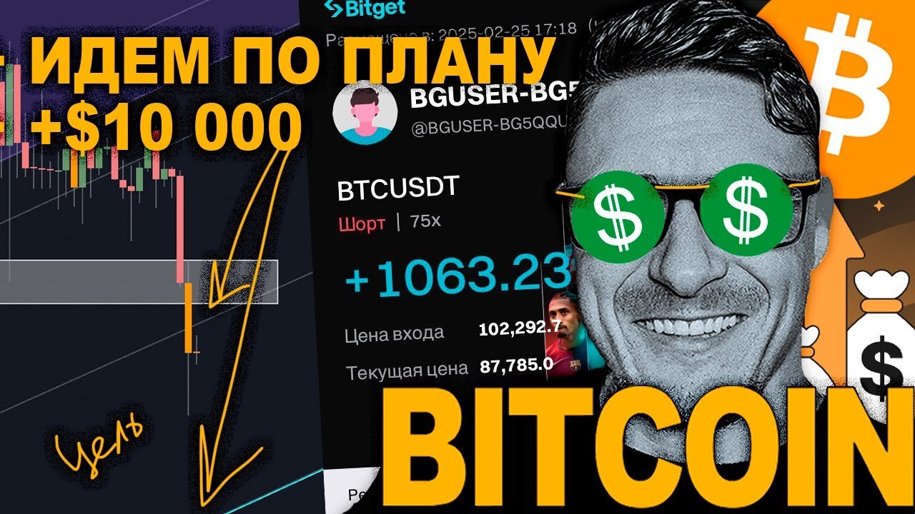 БИТКОИН 🤑 КАК ЗАРАБОТАТЬ НА КОРРЕКЦИИ_