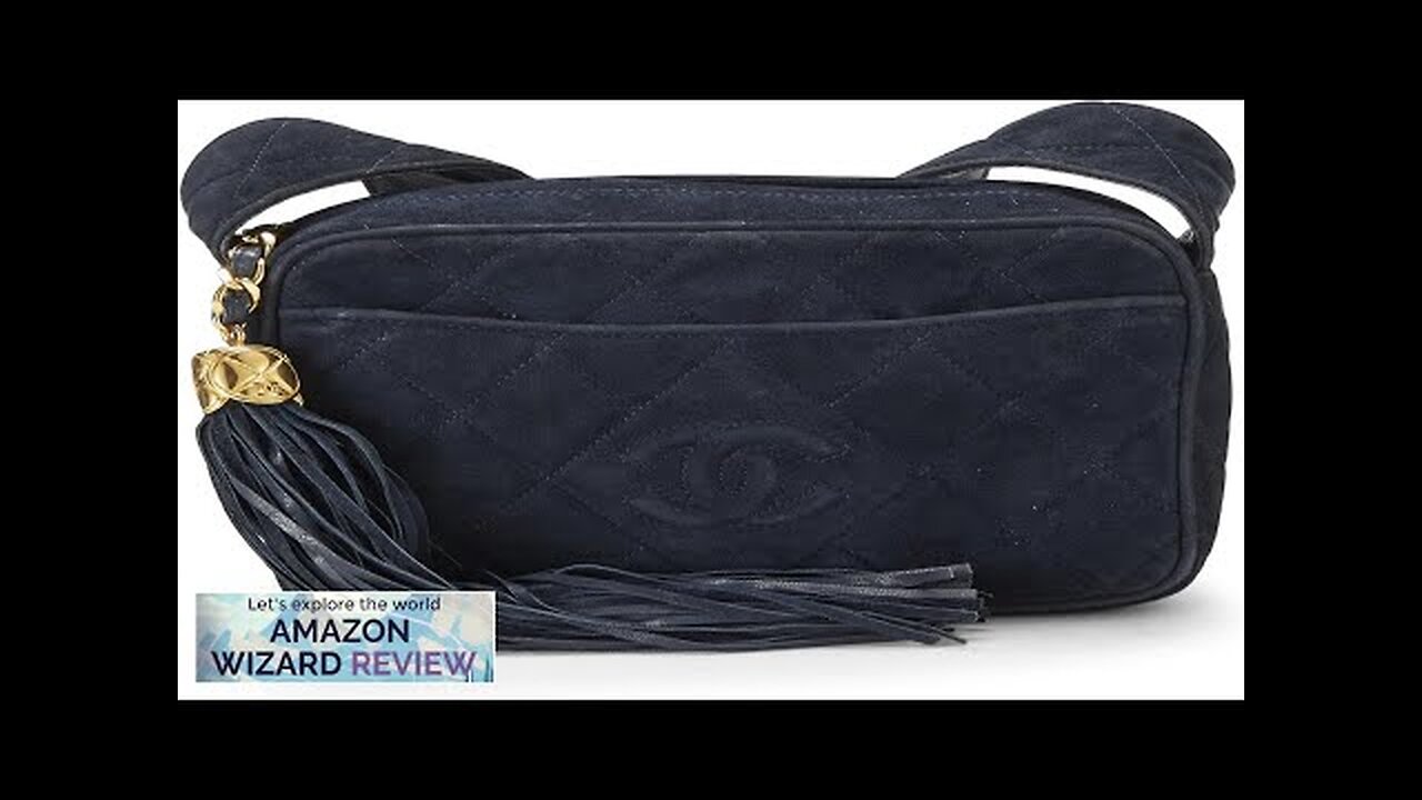 CHANEL Pre-Loved Navy Suede Diamond 'CC' Camera Bag Mini NavyVintage mid-90s Chanel mini Review