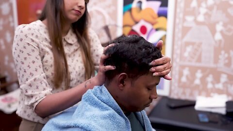 Gentle Scalp Rub Head Massage ASMR _ Indian Massage