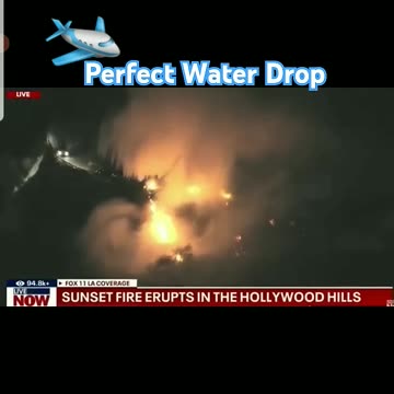 Perfect Water Drop by Firefighting Plane