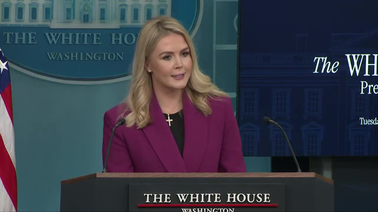 Karoline Leavitt holds her first official White House briefing