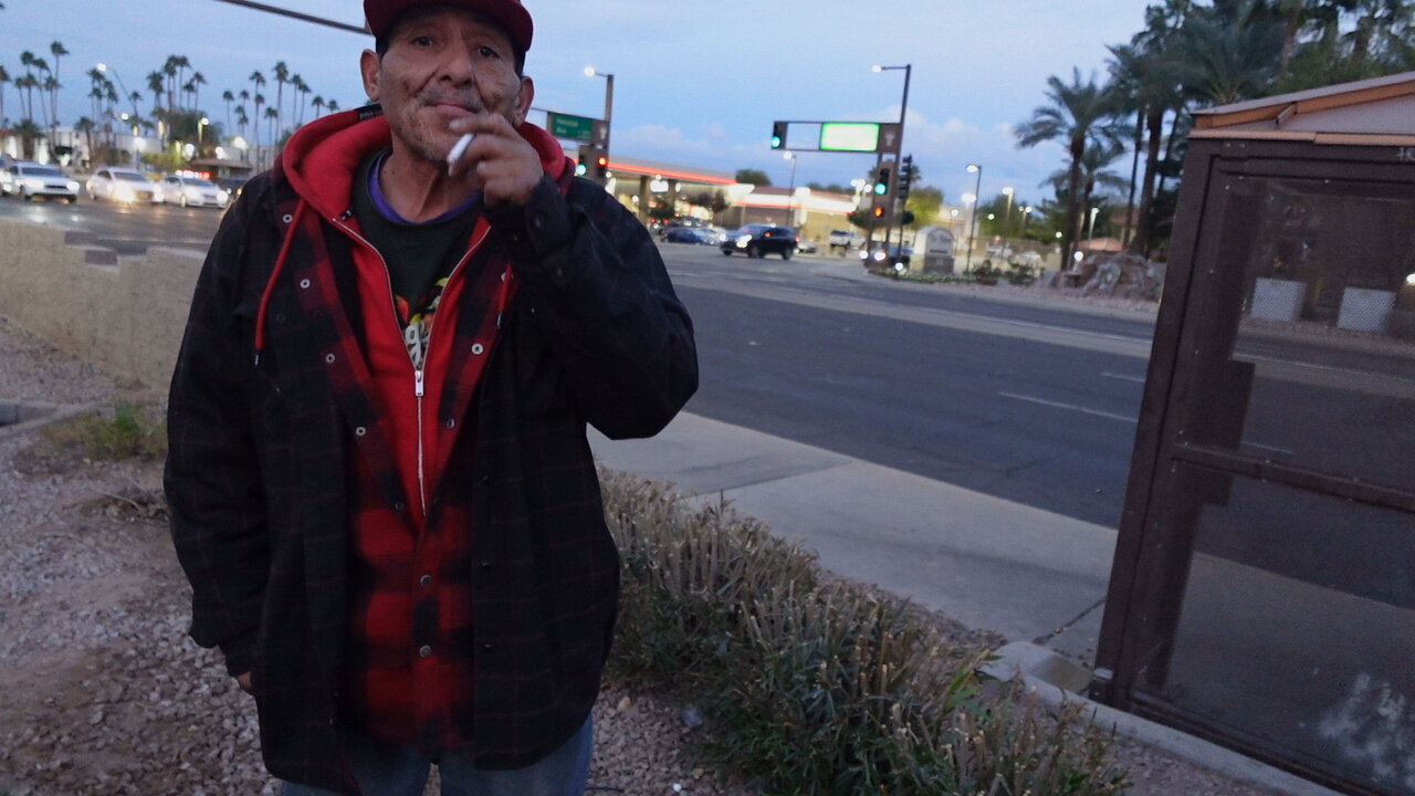 Mark- 53 and homeless Says "He Grew up on the streets"