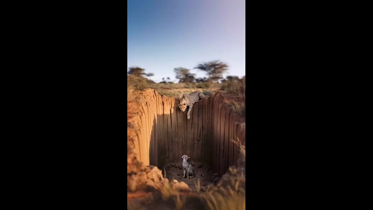 Cheetah Cub Reaches Freedom From the Pit With the Courage of the Rescue Team..