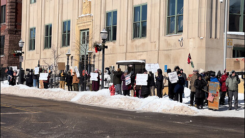 Protesters Against Trump Administration Out in Marquette, Michigan