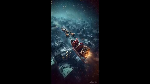 Santa Claus flying over Gaza