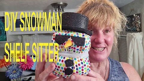 Dollar Tree Christmas craft Polka Dot Snowman Shelf Sitter