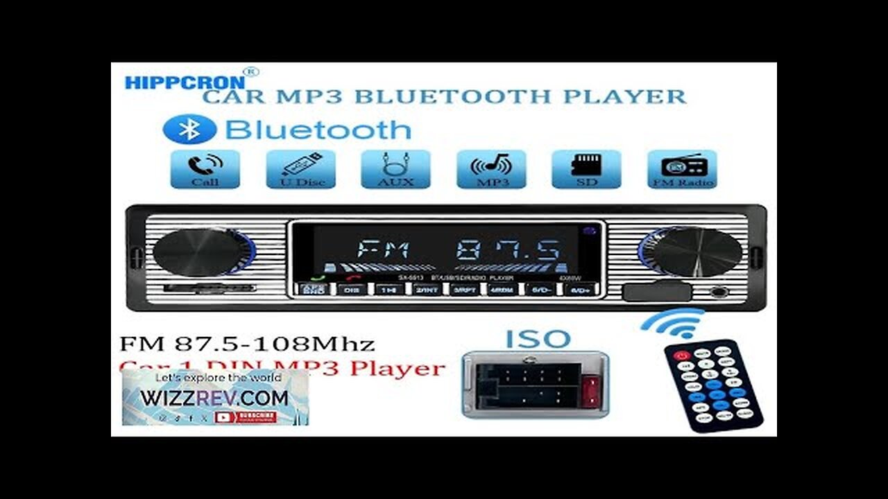 Hippcron Car Radio 1 DIN Stereo FM Bluetooth MP3 60Wx4 Audio Player Review