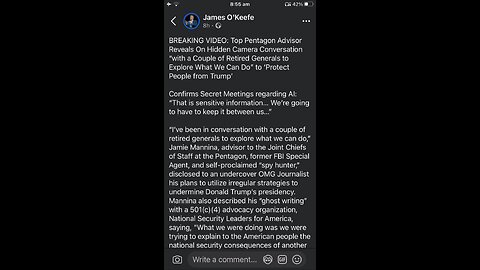 James Okeefe : Pentagon adviser on hidden camera