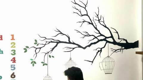 Wall art tree branch part 2 | ගෙදර බිත්තියට කරගන්න පුලුවන් ලස්සන art එකක් 👍😍