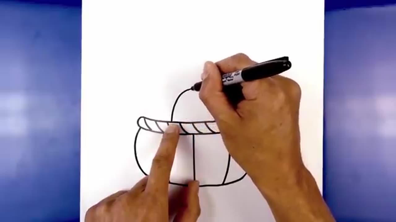 How to Draw Easter Basket Step by Step Tutorial for Beginners