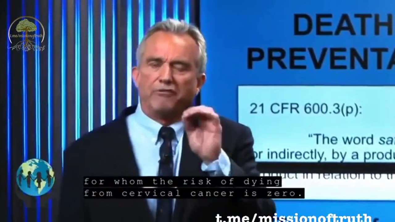 רוברט קנדי גוניור שר הבריאות של ארהב חיסון הפפילומה אחד הגרועים הסיכון למוות מסרטן הינו אפס בילדים ובני נוער ומוות מהחיסון פי 37 מהמחלה עצמה