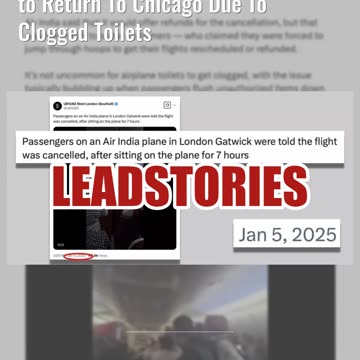 Fact Check: Video Does NOT Show Air India Flight Forced to Return To Chicago Due To Clogged Toilets