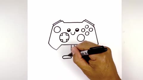 HOW TO DRAW GAME CONTROLLER STEP BY STEP TUTORIAL