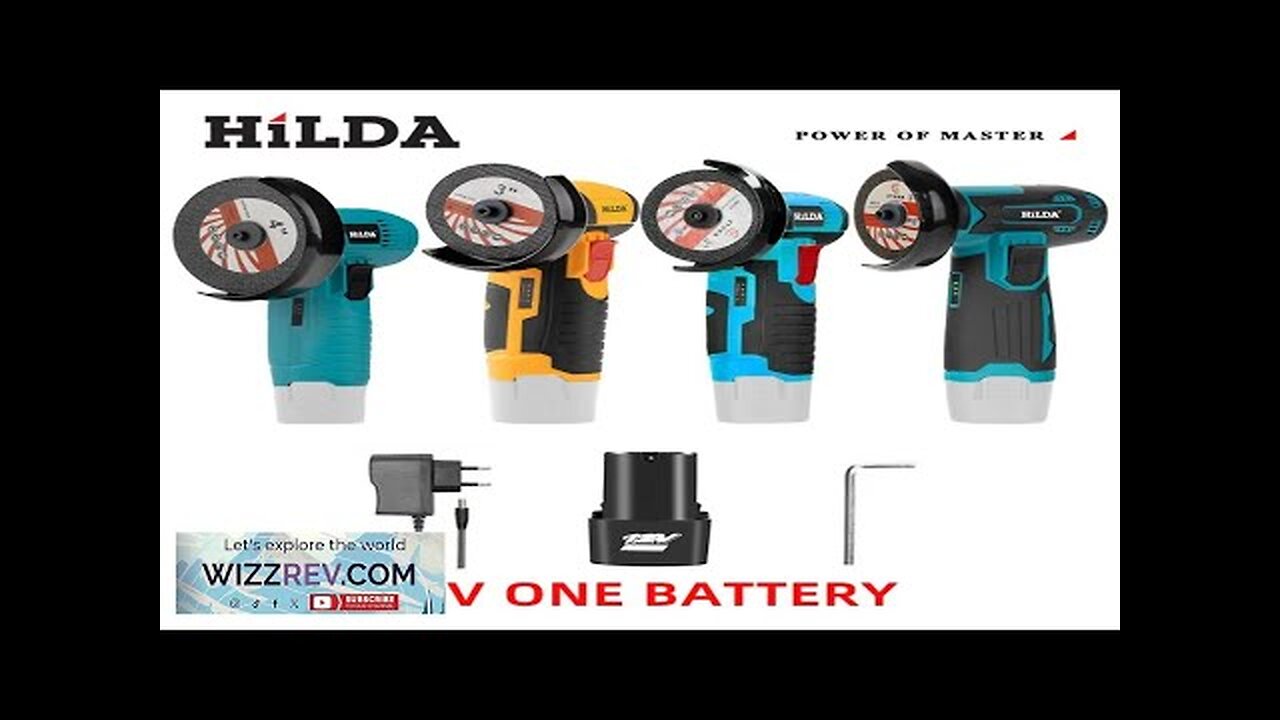 HILDA 12V 3/4 Inch Lithium Electric Angle Grinder Polishing Machine Brushless/Brushed Mini Review