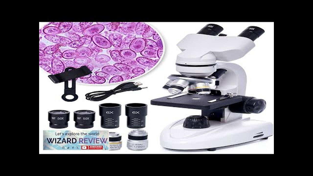 Binocular Compound Microscope 200X-5000X Magnification Microscope LED Binoculars Composite Review