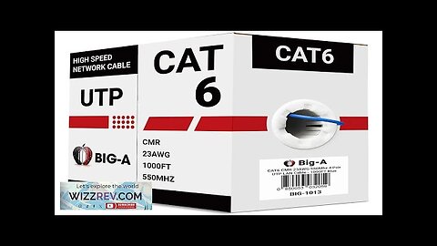 Big-A Bulk Cat6 Cable 1000ft 23AWG Solid 4 Pair Cat 6 Review