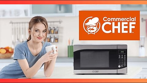 COMMERCIAL CHEF 0.9 Cu Ft Microwave with 10 Power Levels, Push Button