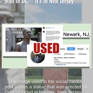 Fact Check: George Floyd Statue Was NOT Removed From National Mall In DC -- It's In New Jersey