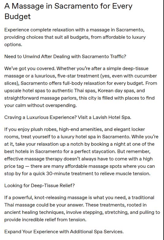 A Massage in Sacramento for Every Budget