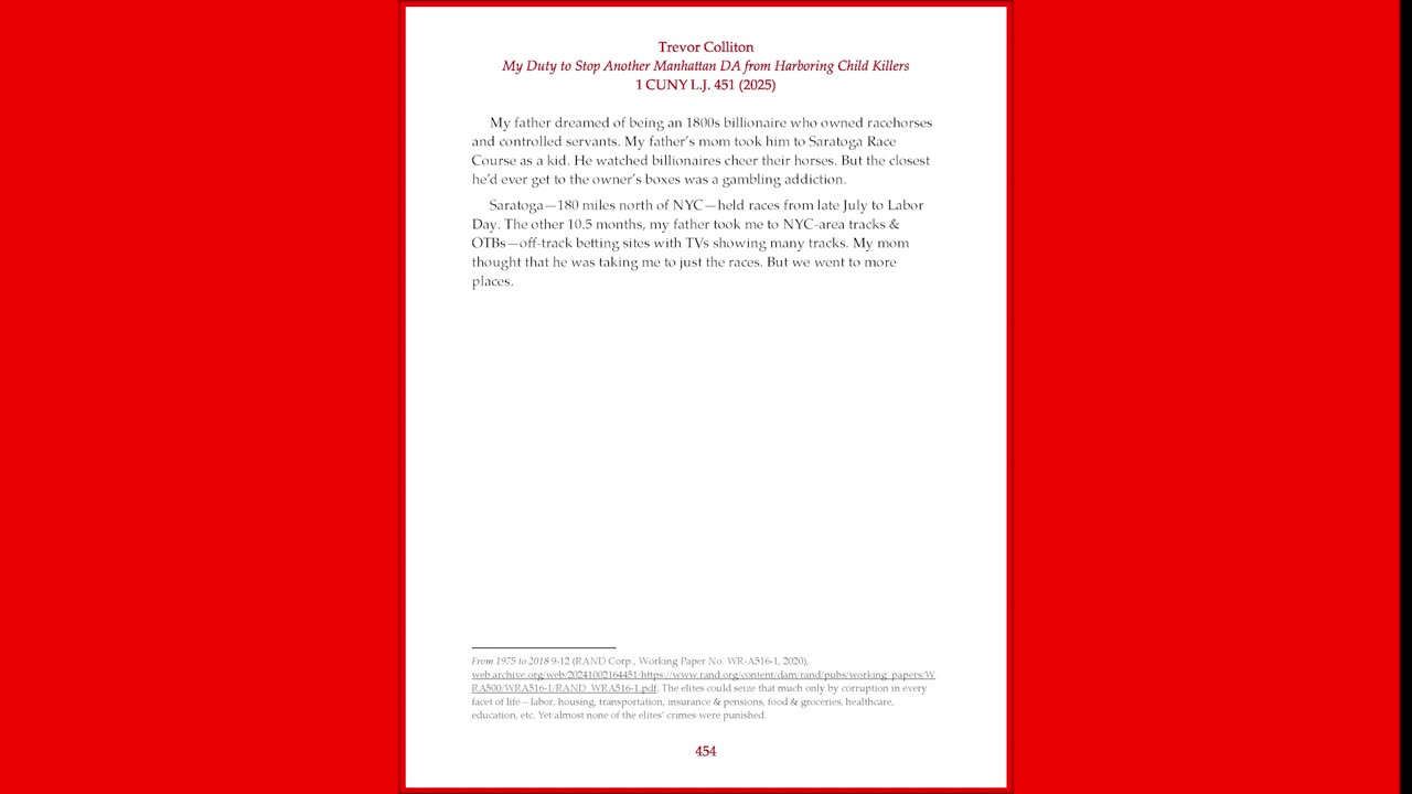 (PART 9) My Duty to Stop Another Manhattan DA from Harboring Child Killers