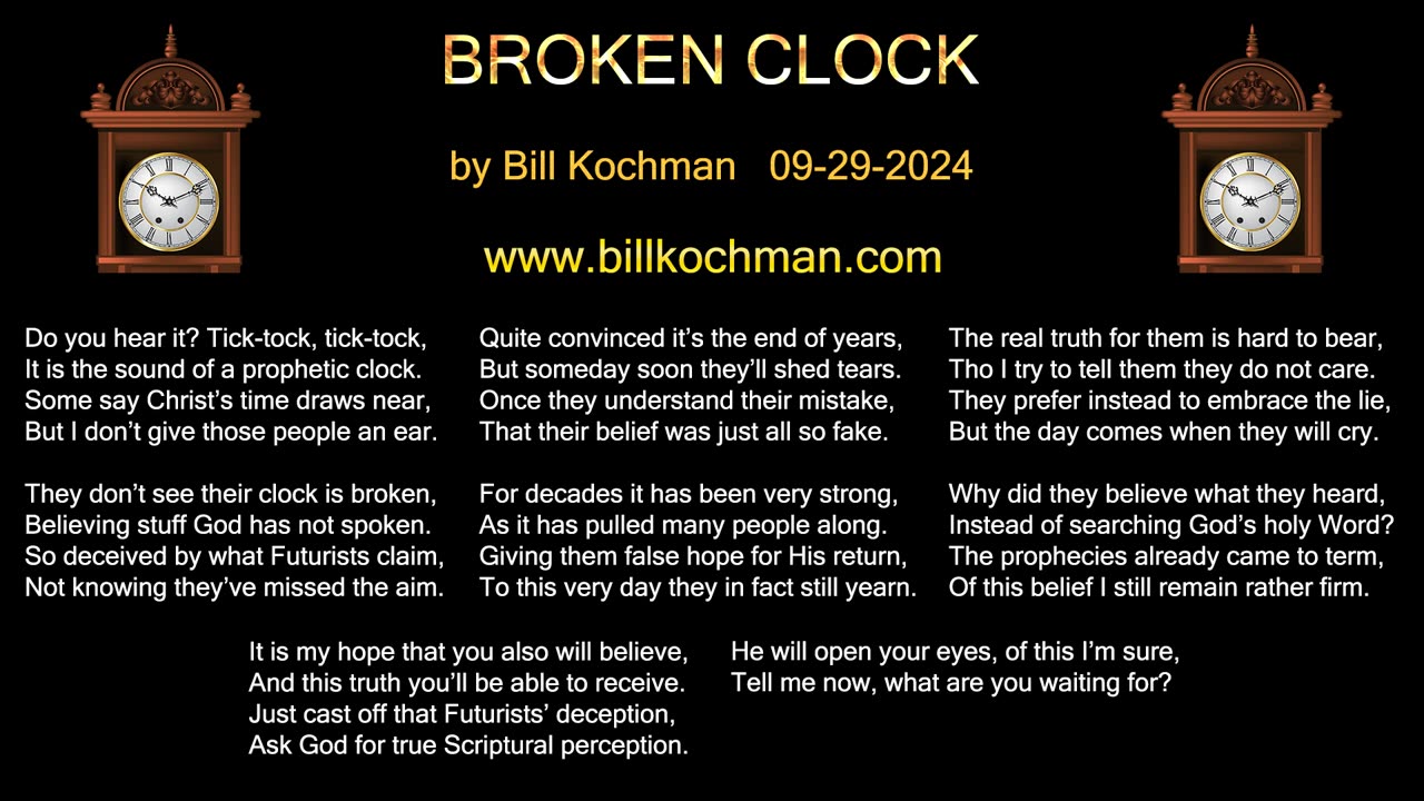 Broken Clock -- a song by Bill Kochman.