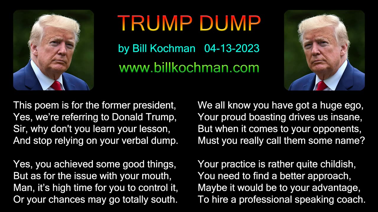 TRUMP DUMP -- an original song by Bill Kochman.