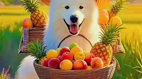 cat and dog go to sell fruits