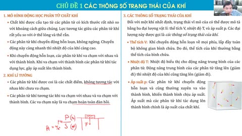 BUỔI 08_ CÁC THÔNG SỐ, TRẠNG THÁI CỦA CHẤT KHÍ