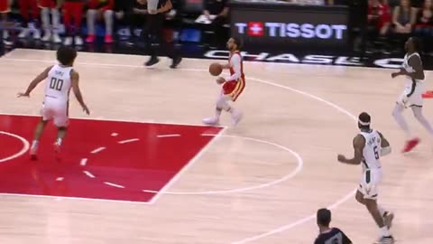 NBA - CAPELA SENDS ONE BACK 🚫🚫 And Trae drops in the and-1 floater on the other end...