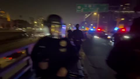 Protestors have just re-taken the 101 Freeway in Los Angeles