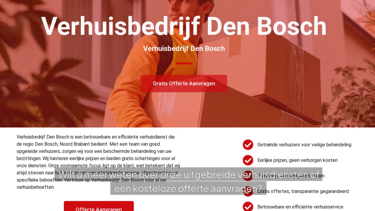 Verhuisbedrijf Den Bosch - Uw Betrouwbare Verhuispartner in Den Bosch