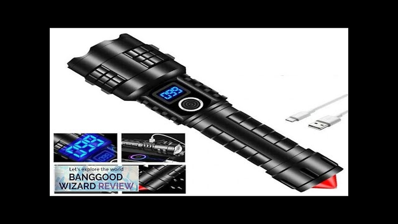 Powerful Tactical P70 LED Flashlight 3 Modes USB Power Display Torch Review