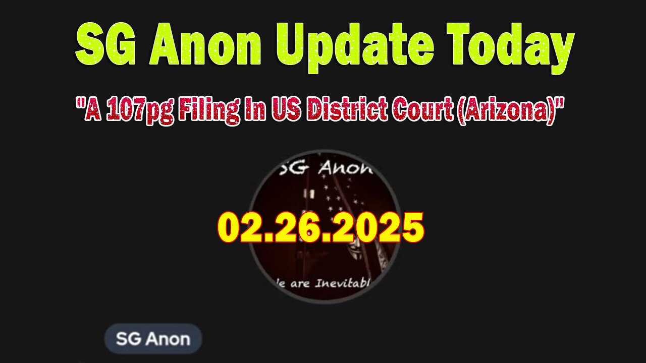 SG Anon & David Smith Update Today 2/26/25: "A 107pg Filing In US District Court (Arizona)"