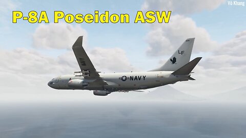 US Navy P-8 Poseidon ASW aircraft patrols the sea