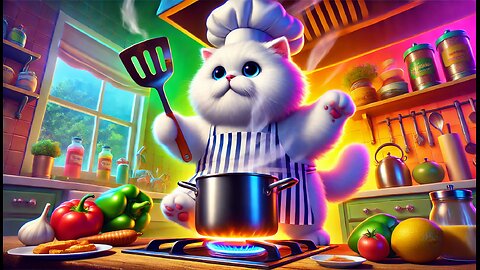 White Viral chef cat