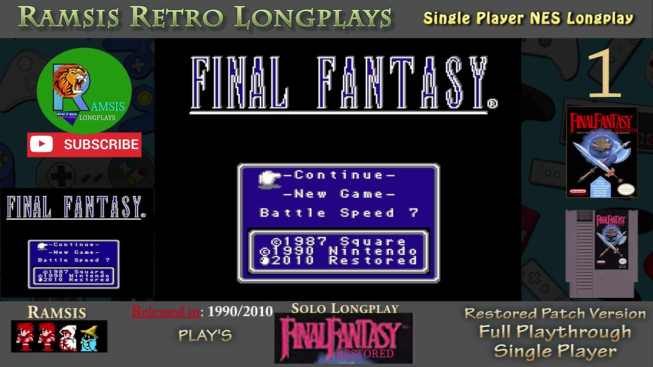 Final Fantasy Restored + (NES) | Introduction | Cornelia | Episode #1