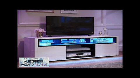 TV Stand With LED Ambient Lights Modern TVs Stand With Open Shelf Review