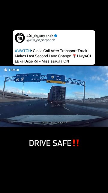 Dangerous Lane Change On Highway 401