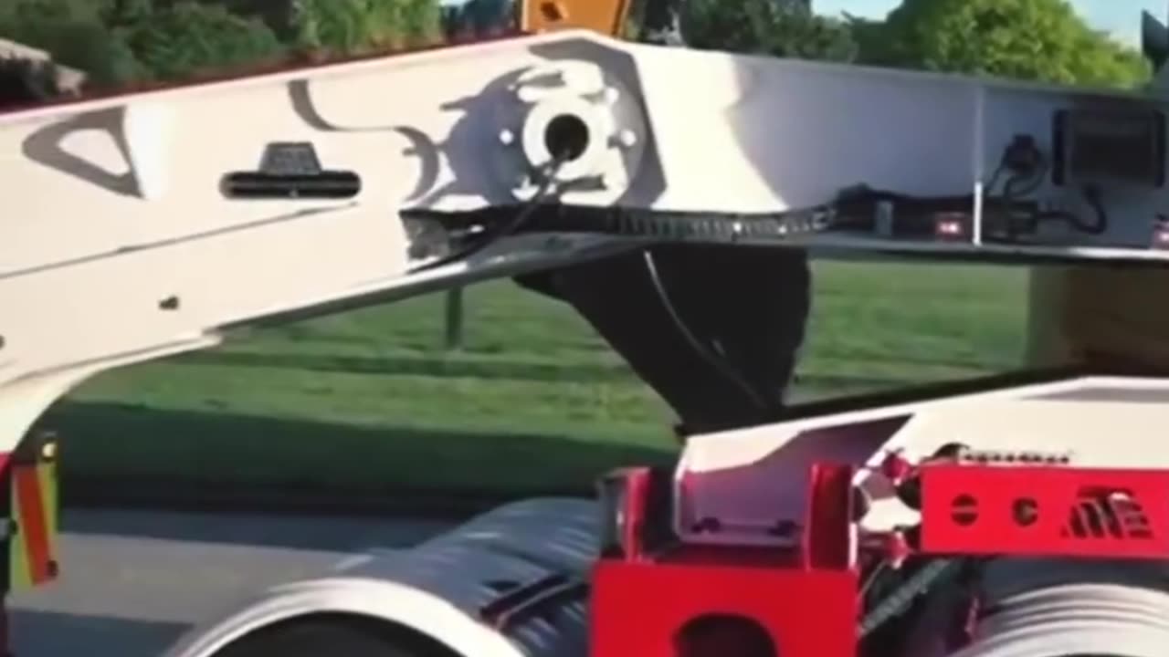 Safety First! 🚧 Lowboy Trailer Shipping Heavy Excavator🚜✨