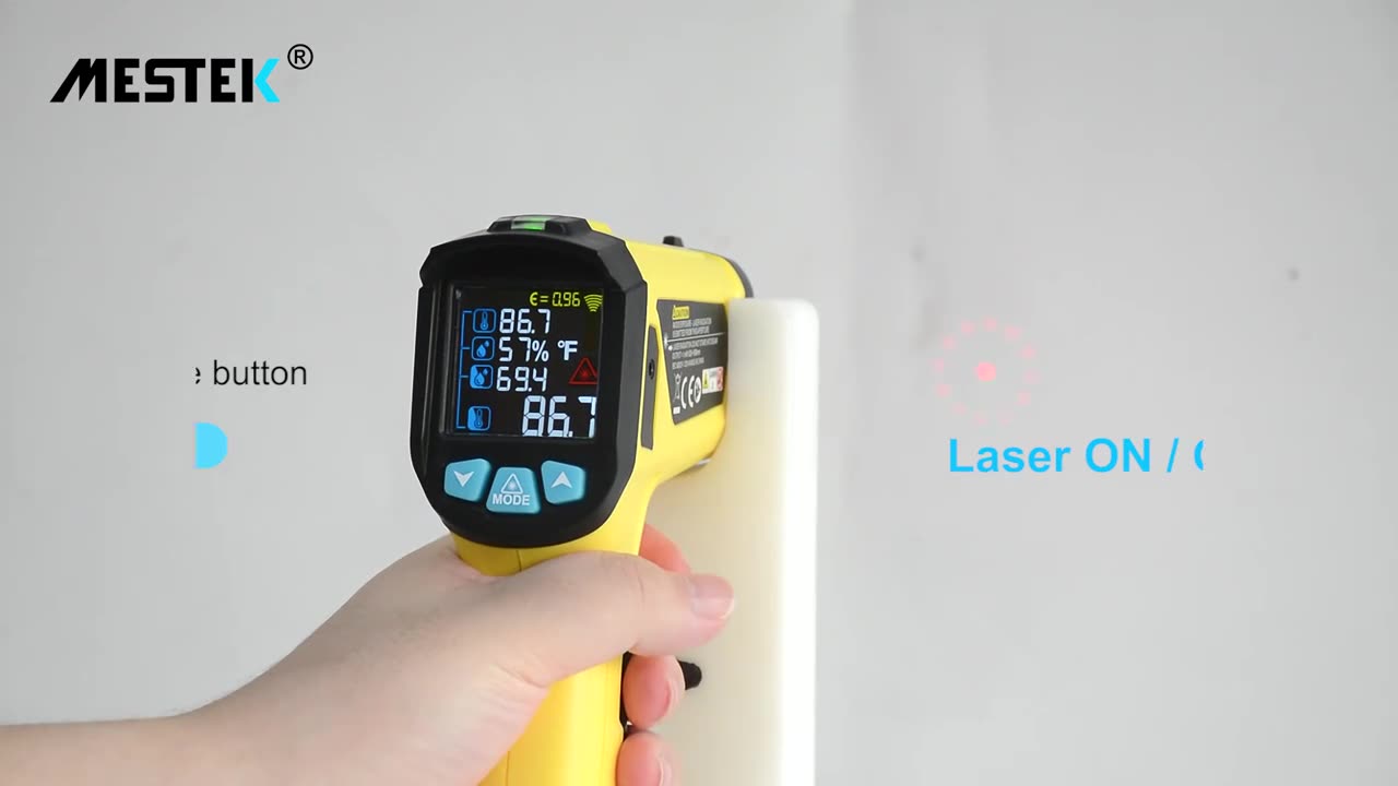 Non-contact Digital Infrared Laser Thermometer Hygrometer