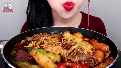 🔥ASMR Spicy Malatang Hot Pot Mukbang (Making & Eating) - Intense Eating Sounds