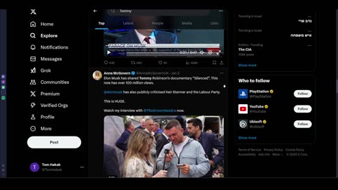 Elon Musk campaigns to FREE Tommy Robinson!