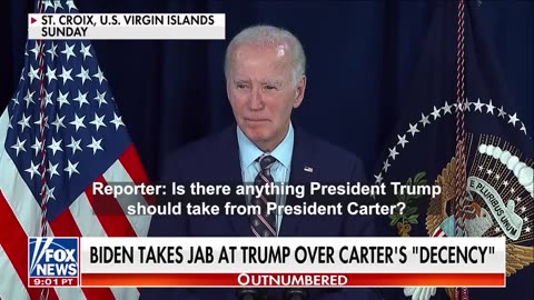 'SHAMEFUL' Biden uses Carter's death to take dig at Trump