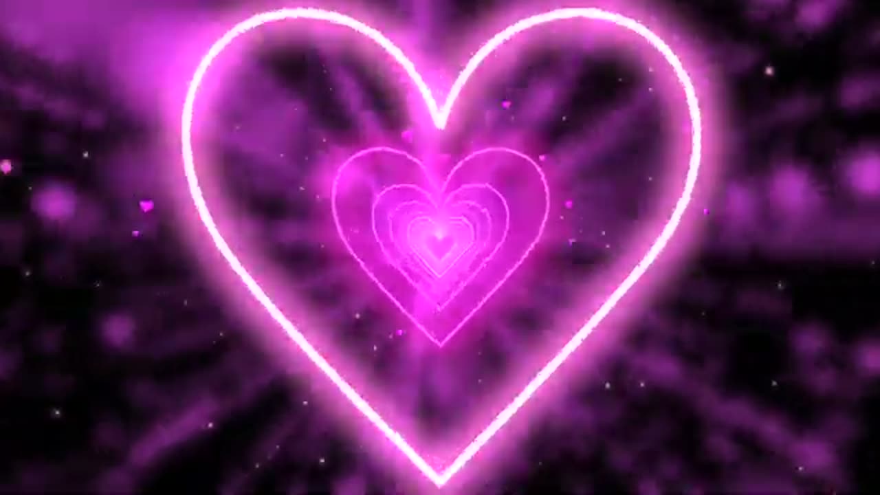 1209. Neon Lights Loveđź’–Neon Heart Tunnel Background Video Loop #valentine