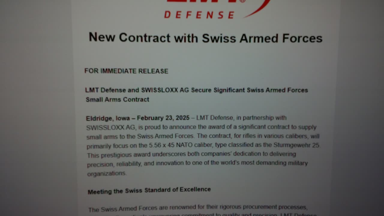 Switzerland's new rifle stgw 25