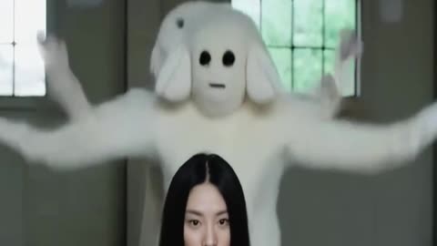 white bear with Chinese girl