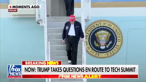 President Donald J. Trump arrives in Miami for the FL tech Summit.