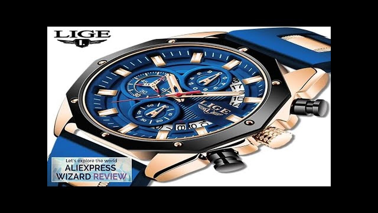 LIGE Fashion Men Watches Top Brand Luxury Silicone Sport Watch Men Quartz Review