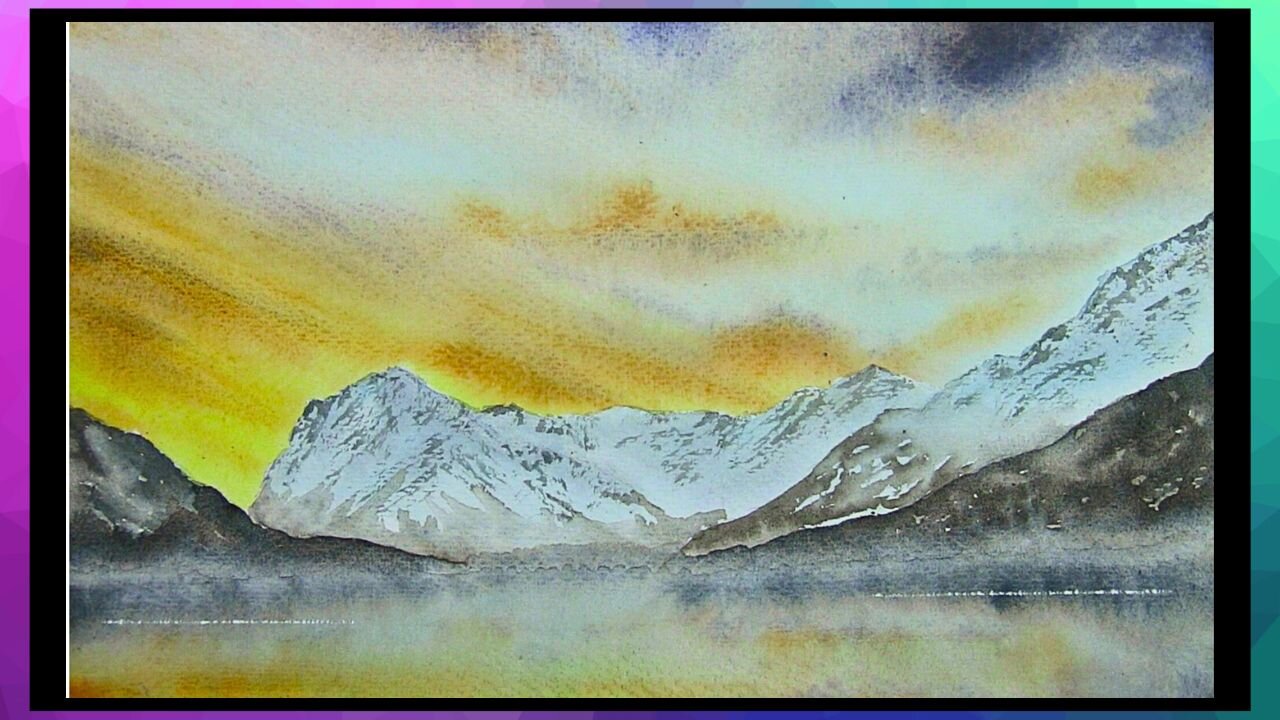 PAINTING MOUNTAINS IN A STUNNING SUNSET SKY